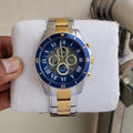 Fossil Grant Sport Automatic Skeleton Blue Dial Two Tone Steel Strap Watch for Men - ME3141