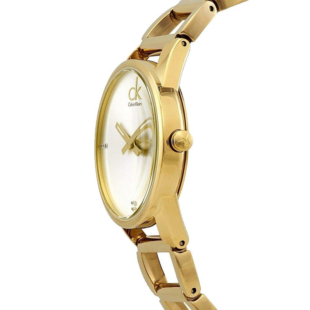  Shop Authentic Calvin Klein Stately White Dial Gold Steel Strap Watch for Women - K3G2352W - Luxxuri