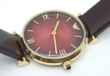  Shop Authentic Emporio Armani Gianni T Bar Burgundy Dial Burgundy Leather Strap Watch For Women - AR1758 - Luxxuri