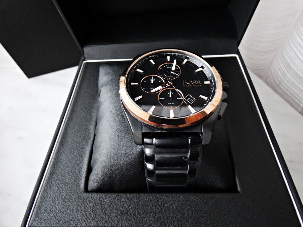  Shop Authentic Hugo Boss Grandmaster Black Dial Black Steel Strap Watch for Men  - 1513885 - Luxxuri