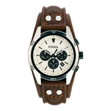  Shop Authentic Fossil Coachman Chronograph White Dial Brown Leather Strap Watch for Men - CH2890 - Luxxuri