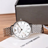  Shop Authentic Emporio Armani Mother of Pearl Dial Silver Steel Strap Watch For Women - AR11112 - Luxxuri