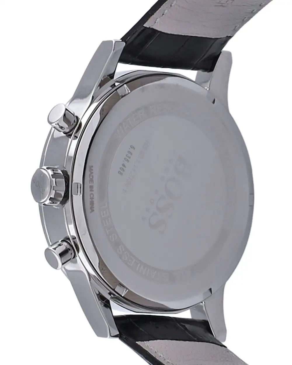  Shop Authentic Hugo Boss Aeroliner Chronograph Black Dial Black Leather Strap Watch For Men - 1512448 - Luxxuri