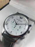  Shop Authentic Emporio Armani Classic Chronograph Silver Dial Grey Leather Strap Watch For Men - AR1861 - Luxxuri