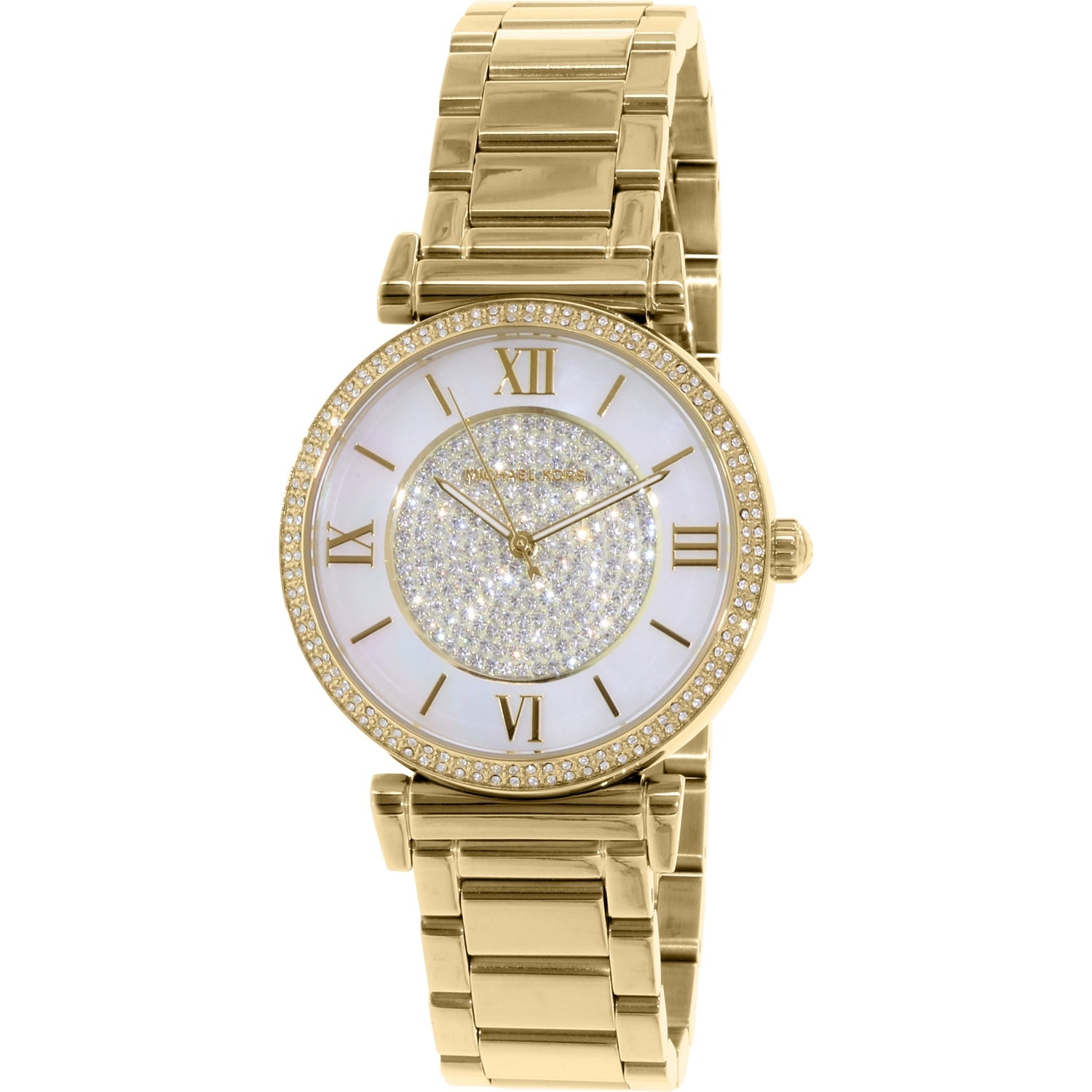  Shop Authentic Michael Kors Catlin Mother of Pearl Dial Gold Steel Strap Watch for Women - MK3332 - Luxxuri