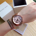  Shop Authentic Michael Kors Brecken Chronograph Quartz Rose Gold Dial Rose Gold Steel Strap Watch For Women - MK6367 - Luxxuri