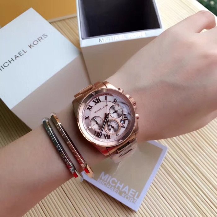  Shop Authentic Michael Kors Brecken Chronograph Quartz Rose Gold Dial Rose Gold Steel Strap Watch For Women - MK6367 - Luxxuri