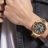  Shop Authentic Guess Edge Chronograph Black Dial Gold Steel Strap Watch For Men - GW0539G2 - Luxxuri