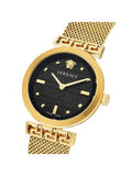  Shop Authentic Versace Meander Black Dial Gold Mesh Bracelet Watch for Women - VELW00720 - Luxxuri