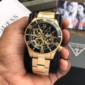  Shop Authentic Guess Axle Multifunction Black Dial Gold Steel Strap Watch For Men - GW0488G2 - Luxxuri