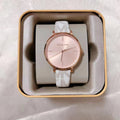  Shop Authentic Michael Kors Jayne Three Hand Rose Gold Dial White Leather Strap Watch For Women - MK7128 - Luxxuri