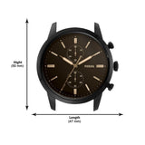  Shop Authentic Fossil Goodwin Chronograph Black Dial Black Leather Strap Watch for Men - FS5585 - Luxxuri