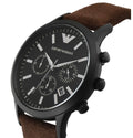  Shop Authentic Emporio Armani Chronograph Black Dial Brown Leather Strap Watch For Men - AR11078 - Luxxuri