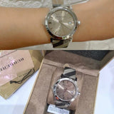  Shop Authentic Burberry The City Nova Beige Dial Grey Leather Strap Watch for Women - BU9023 - Luxxuri