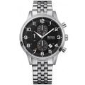  Shop Authentic Hugo Boss Aeroliner Chronograph Quartz Black Dial Silver Steel Strap Watch For Men - HB1512446 - Luxxuri