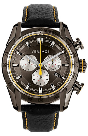  Shop Authentic Versace V Ray Chronograph Grey Dial Black Leather Strap Watch for Men - VDB020014 - Luxxuri