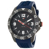  Shop Authentic Tommy Hilfiger Cole Black Dial Blue Rubber Strap Watch for Men - 1790984 - Luxxuri