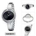  Shop Authentic Calvin Klein Impetuous Black Dial Silver Steel Strap Watch for Women - K4F2N111 - Luxxuri