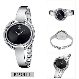  Shop Authentic Calvin Klein Impetuous Black Dial Silver Steel Strap Watch for Women - K4F2N111 - Luxxuri