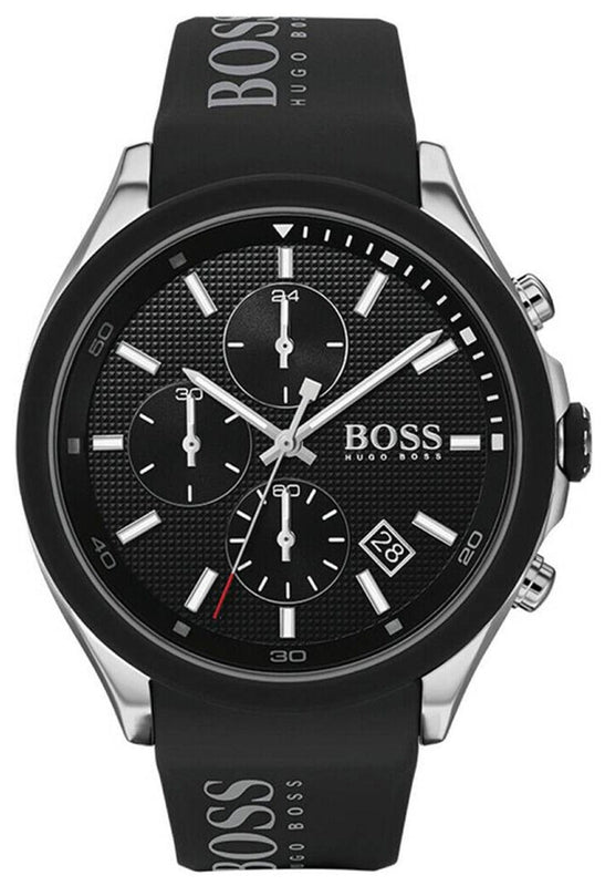  Shop Authentic Hugo Boss Velocity Black Dial Black Leather Strap Watch for Men - 1513716 - Luxxuri