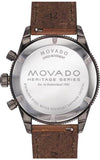 Shop Authentic Movado Heritage Series 29mm Calendoplan Chronograph Black Dial Brown Leather Strap Watch For Men - 3650060 - Luxxuri