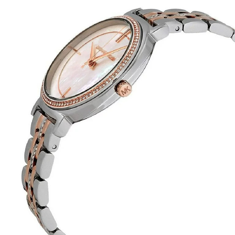  Shop Authentic Michael Kors Cinthia Mother of Pearl Dial Two Tone Steel Strap Watch For Women - MK3831 - Luxxuri