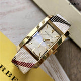  Shop Authentic Burberry Nova Gold Tone Square Dial Leather Strap Watch for Women - BU1582 - Luxxuri