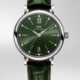  Shop Authentic IWC Portofino Automatic Green Dial Green Leather Strap Watch for Women - IW357405 - Luxxuri