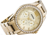  Shop Authentic Fossil Riley Gold Dial Gold Steel Strap Watch for Women - ES3203 - Luxxuri