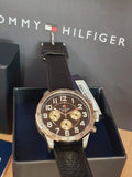  Shop Authentic Tommy Hilfiger Sport Chronograph Black Dial Black Leather Strap Watch for Men - 1791050 - Luxxuri