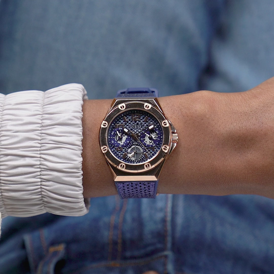  Shop Authentic Guess Asteria Multifunction Blue Dial Blue Rubber Strap Watch For Women - GW0620L3 - Luxxuri