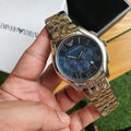  Shop Authentic Emporio Armani Classic Navy Blue Dial Stainless Steel Watch For Men - AR1787 - Luxxuri