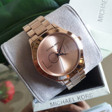  Shop Authentic Michael Kors Slim Runway White Dial Rose Gold Steel Strap Watch For Women - MK3804 - Luxxuri