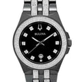  Shop Authentic Bulova Crystal Collection Black Dial Two Tone Steel Strap Watch for Men - 98K101 - Luxxuri
