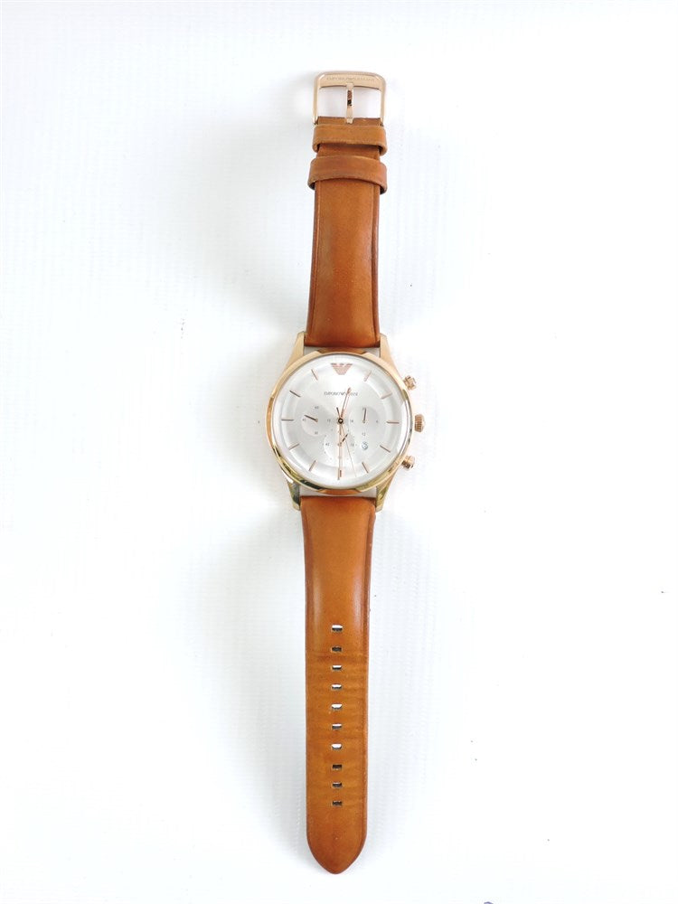  Shop Authentic Emporio Armani Quartz Silver Dial Brown Leather Strap Watch For Men - AR11043 - Luxxuri