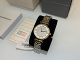  Shop Authentic Emporio Armani Gianni T Bar Analog White Dial Two Tone Steel Strap Watch For Women - AR2076 - Luxxuri
