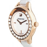  Shop Authentic Swarovski Lovely Crystals Mother of Pearl Dial White Leather Strap Watch for Women - 5242904 - Luxxuri