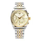  Shop Authentic Emporio Armani Classic Chronograph White Dial Two Tone Steel Strap Watch For Men - AR0396 - Luxxuri