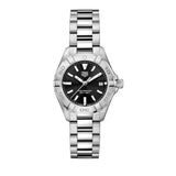  Shop Authentic Tag Heuer Aquaracer Quartz Black Dial Silver Steel Strap Watch for Women - WBD1410.BA0741 - Luxxuri