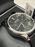  Shop Authentic Hugo Boss Time One Chronograph Black Dial Black Leather Strap Watch for Men - 1513430 - Luxxuri