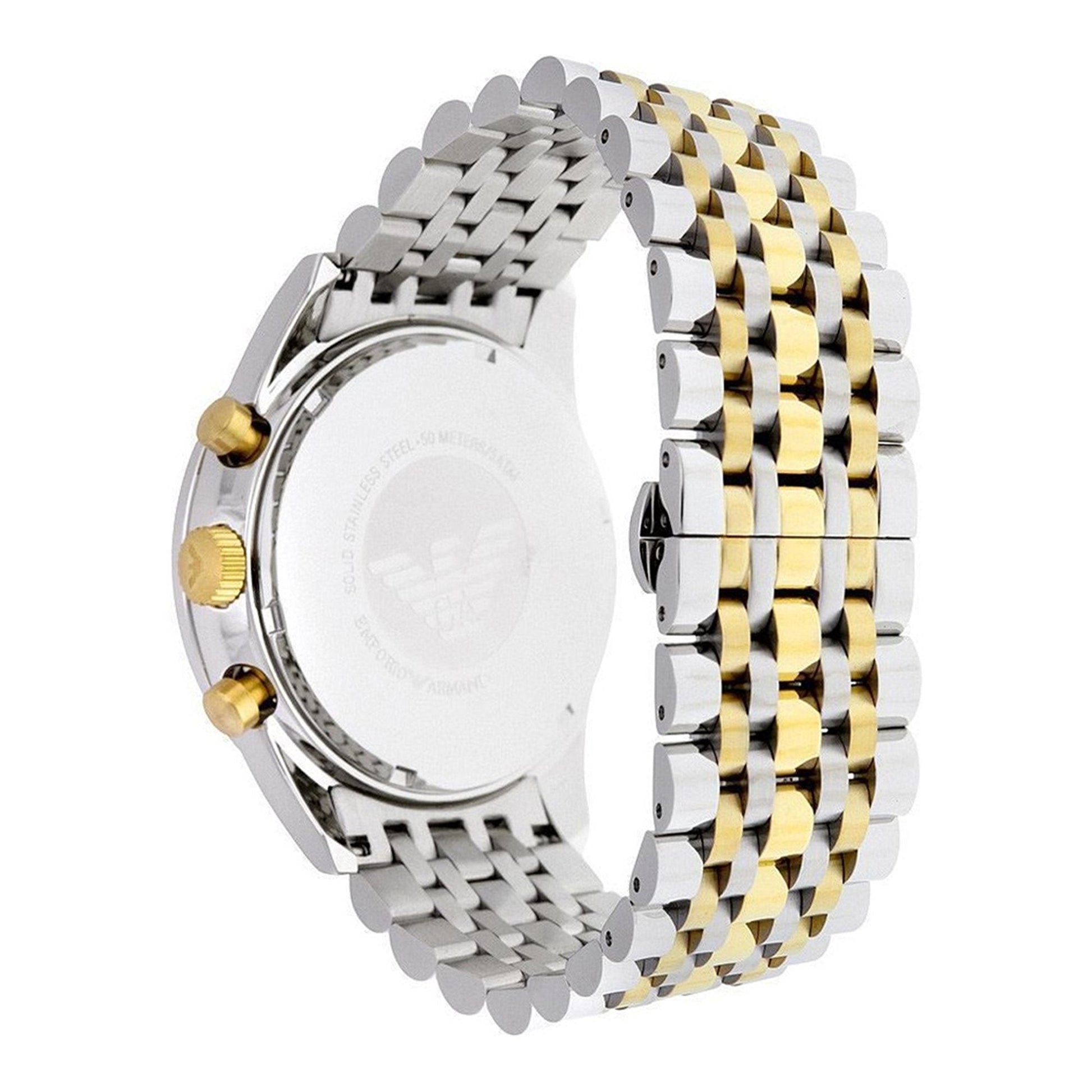  Shop Authentic Emporio Armani Tazio Chronograph Blue Dial Two Tone Stainless Steel Watch For Men - AR6088 - Luxxuri