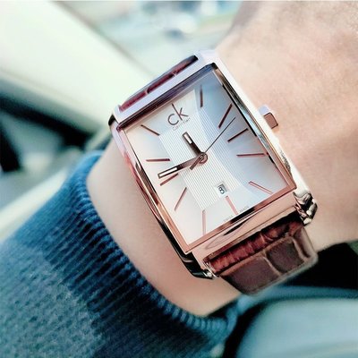  Shop Authentic Calvin Klein Window Silver Dial Brown Leather Strap Watch for Men - K2M21126 - Luxxuri