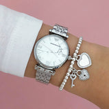  Shop Authentic Emporio Armani Gianni T Bar White Marble Dial Silver Steel Strap Watch For Women - AR11170 - Luxxuri