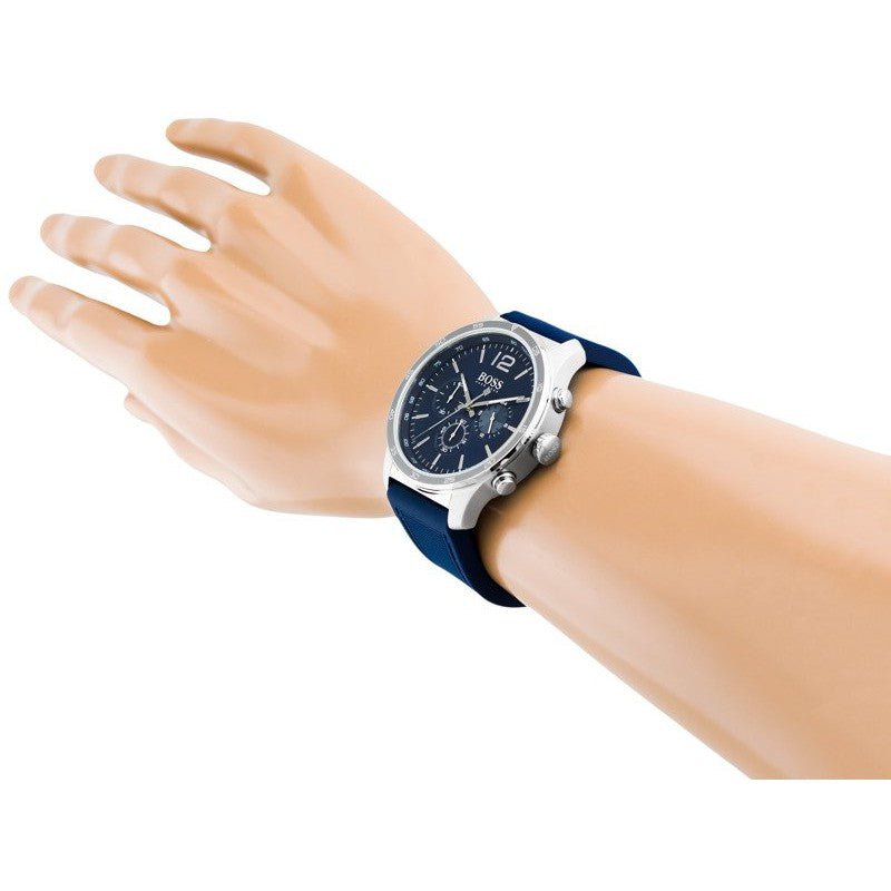  Shop Authentic Hugo Boss Professional Chronograph Blue Dial Blue Silicone Strap Watch for Men - 1513526 - Luxxuri