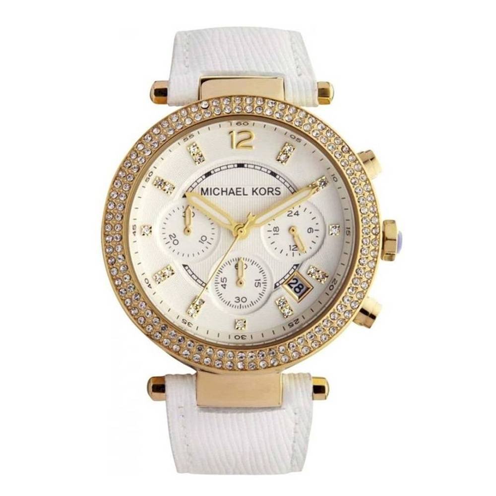  Shop Authentic Michael Kors Parker White Dial with Diamonds White Leather Strap Watch for Women - MK2290 - Luxxuri
