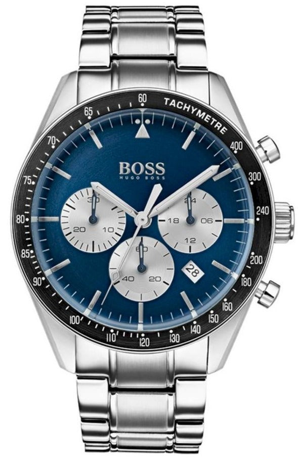  Shop Authentic Hugo Boss Chronograph Blue Dial Silver Steel Strap Watch for Men - 1513630 - Luxxuri
