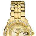  Shop Authentic Guess Dazzling Diamonds Gold Dial Gold Steel Strap Watch for Women - W85110L1 - Luxxuri