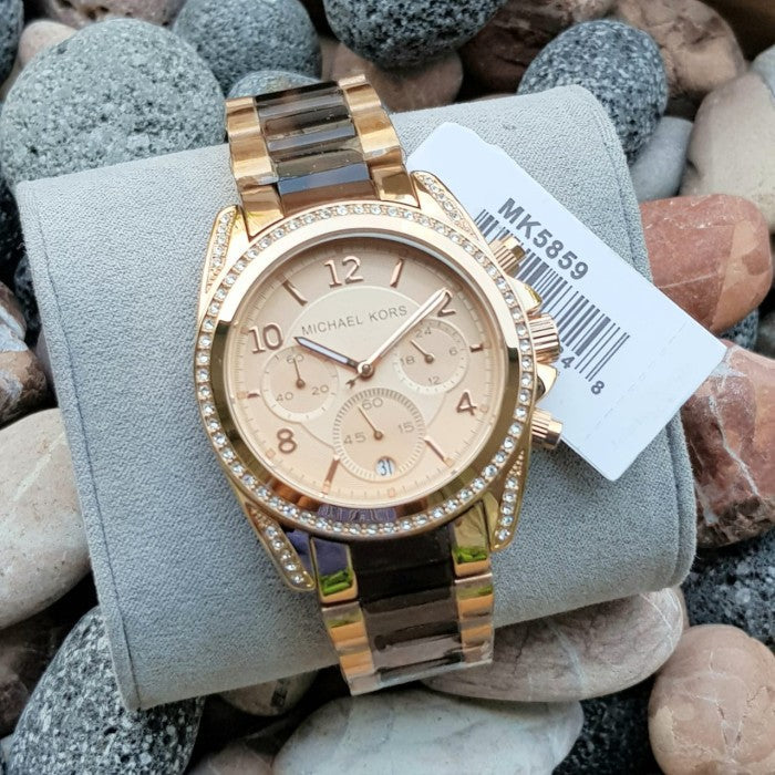  Shop Authentic Michael Kors Blair Rose Gold Dial Two Tone Steel Strap Watch For Women - MK5859 - Luxxuri