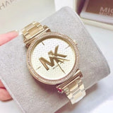  Shop Authentic Michael Kors Sofie Quartz Gold Dial Gold Steel Strap Watch For Women - MK4334 - Luxxuri
