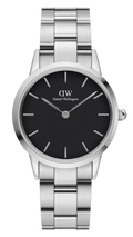  Shop Authentic Daniel Wellington Iconic Link Black Dial Silver Steel Strap Watch for Women - DW00100204 - Luxxuri